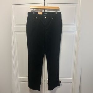NWT Lauren Jean Company Ralph Lauren Black Corduroy Pants Size Women's 8